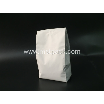 White Matte Plastic Quad Seal Bag